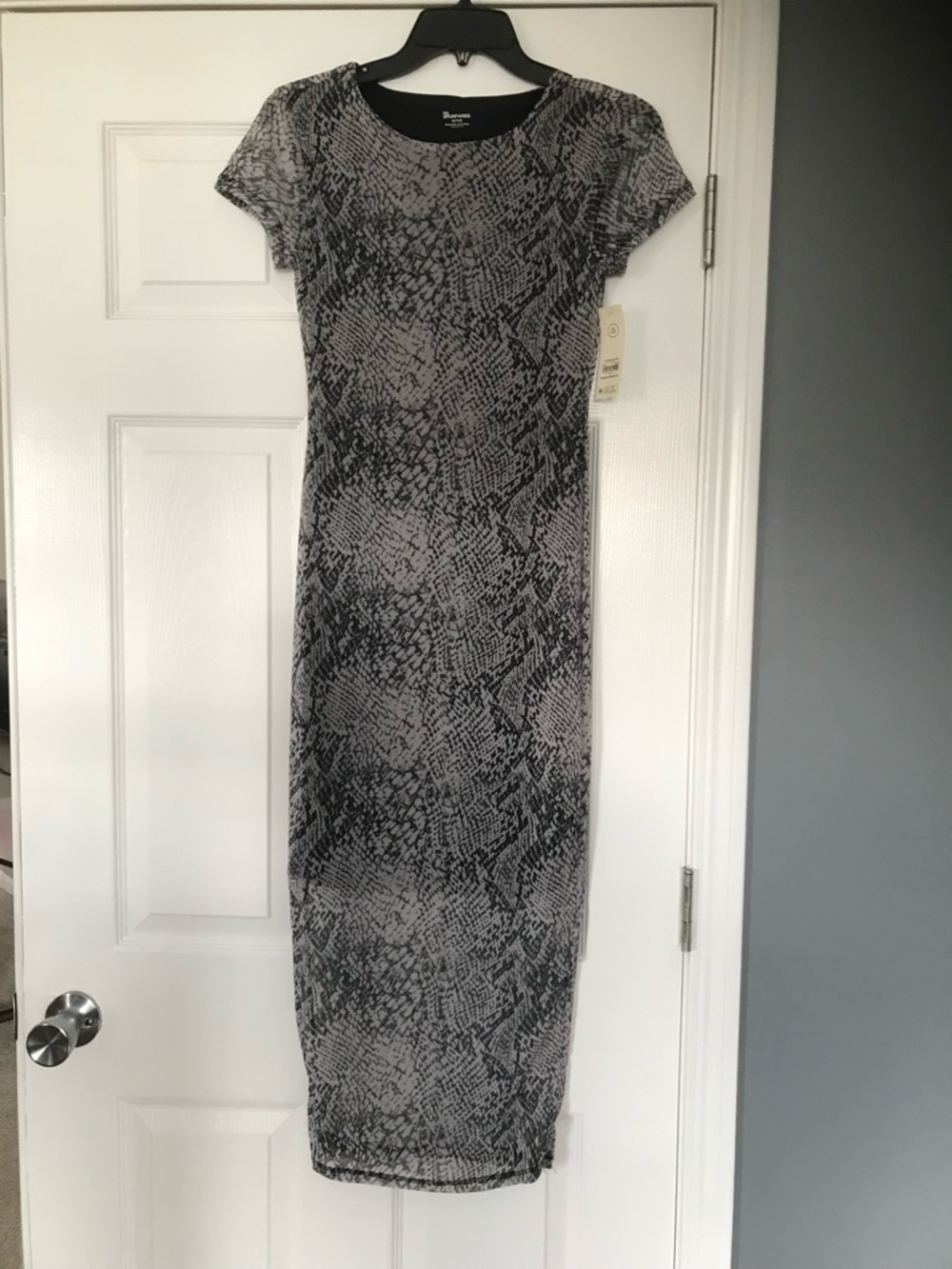 No Boundaries Gray & Black Snake Print Midi Dress